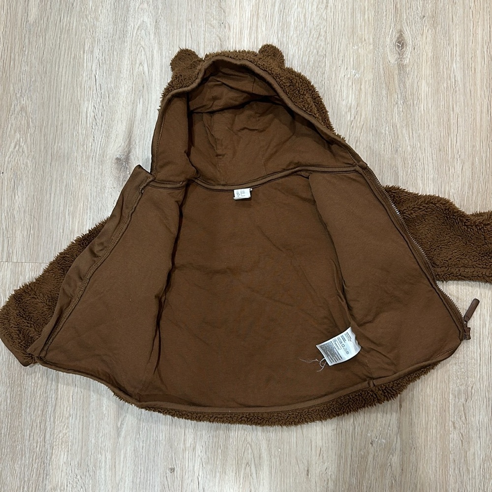 H&M baby boy  zip up cotton lined bear ears jacket sweater 2T - Picture 4 of 5